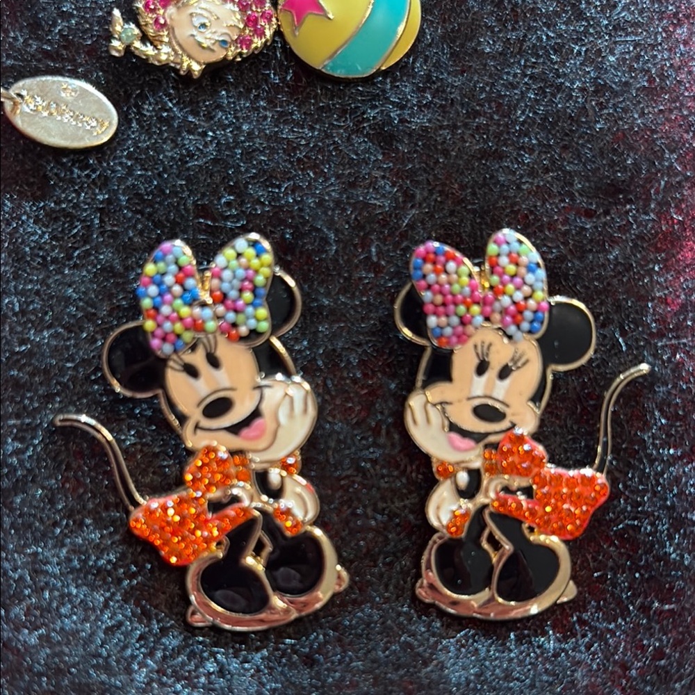 Minnie Mouse Earrings with Colorful Bows baublebar new
